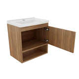 Mueble para Lavamanos Linz Teca 45x49cm Individual con Lavamanos y con con Una Puerta - Muebles para Baño | Bylmo
