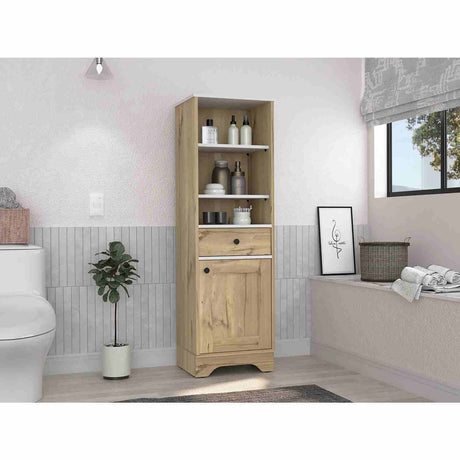 Mueble Columna para Baño Malaga Duna 33x142cm con Un Cajón y con Dos Entrepaños - Muebles para Baño | Bylmo