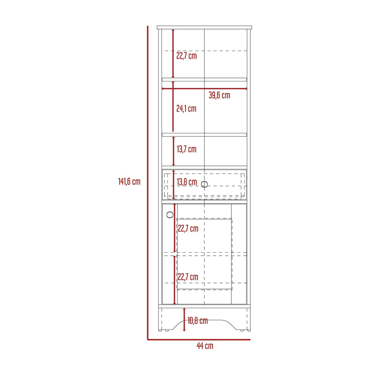 Mueble Columna para Baño Malaga Duna 33x142cm con Un Cajón y con Dos Entrepaños - Muebles para Baño | Bylmo