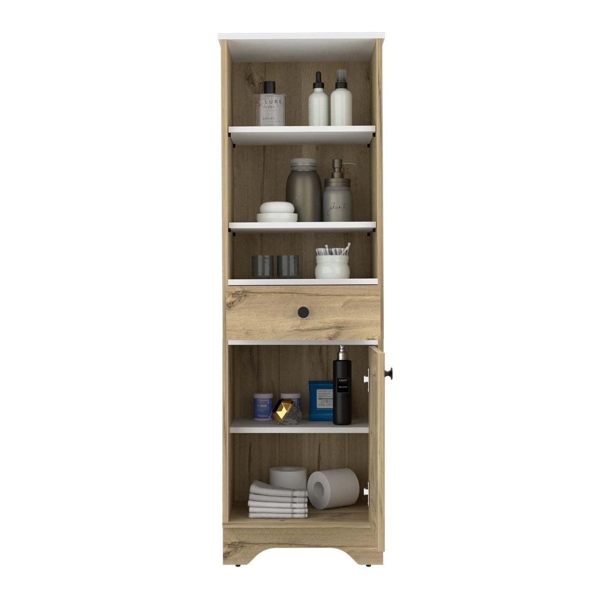 Mueble Columna para Baño Malaga Duna 33x142cm con Un Cajón y con Dos Entrepaños - Muebles para Baño | Bylmo