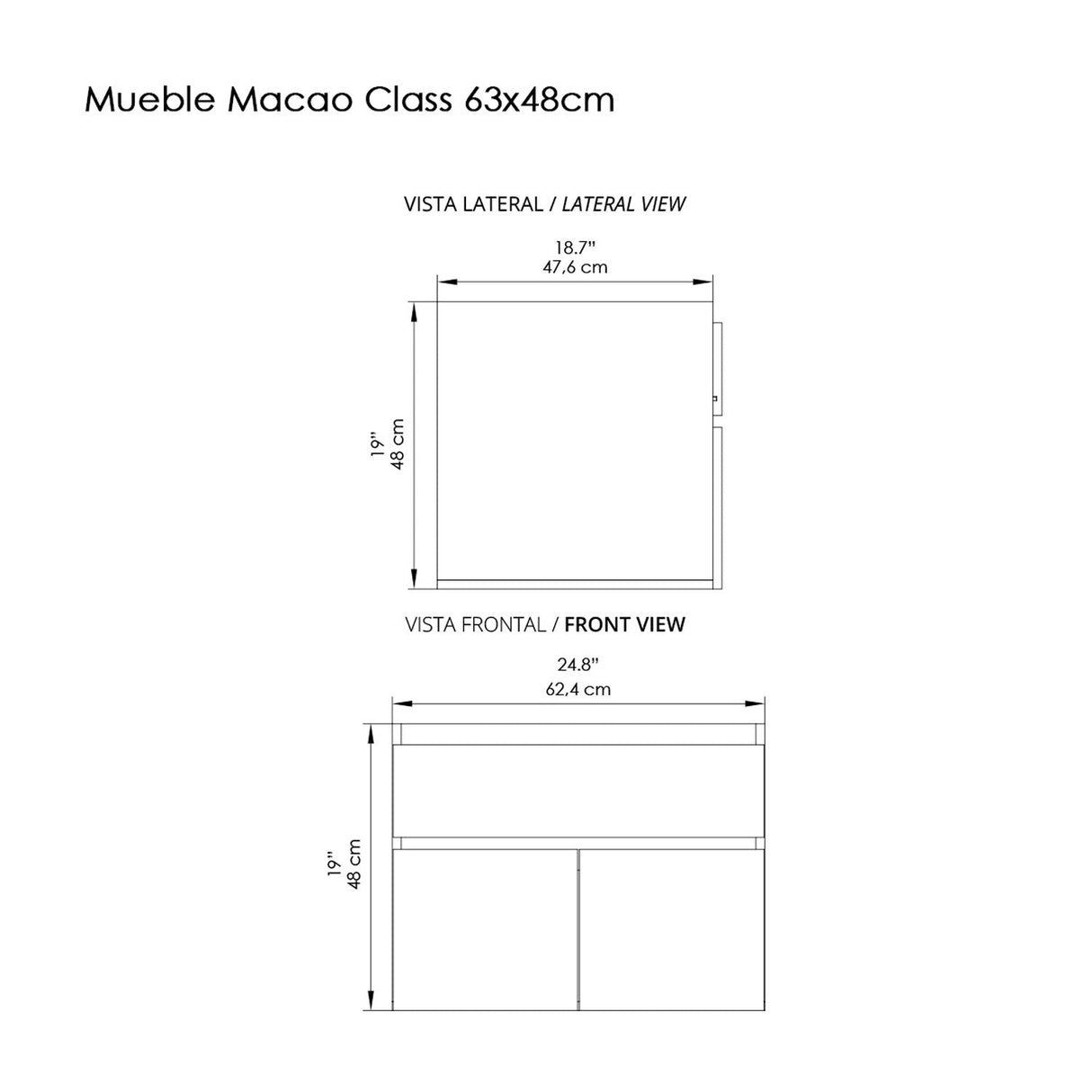 Mueble para Baño Macao Life Gracia y Sikuani 63 cm Flotante con Lavamanos Oslo - Muebles para Baño | Bylmo