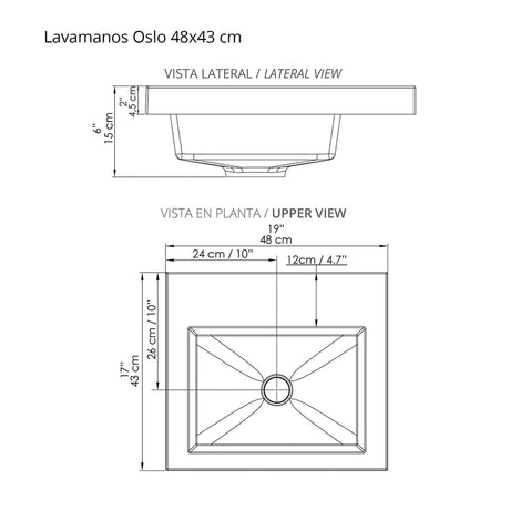 Mueble para Baño Oslo Mitte y Tambo 48 cm Flotante con Lavamanos - Muebles para Baño | Bylmo