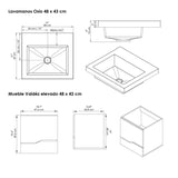 Mueble para Baño Valdez Soder y Mali 48 cm Flotante con Lavamanos Oslo - Muebles para Baño | Bylmo