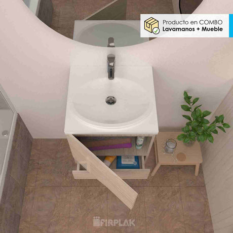 Mueble para Baño Valdez Soder y Mali 48 cm Flotante con Lavamanos Rio - Muebles para Baño | Bylmo