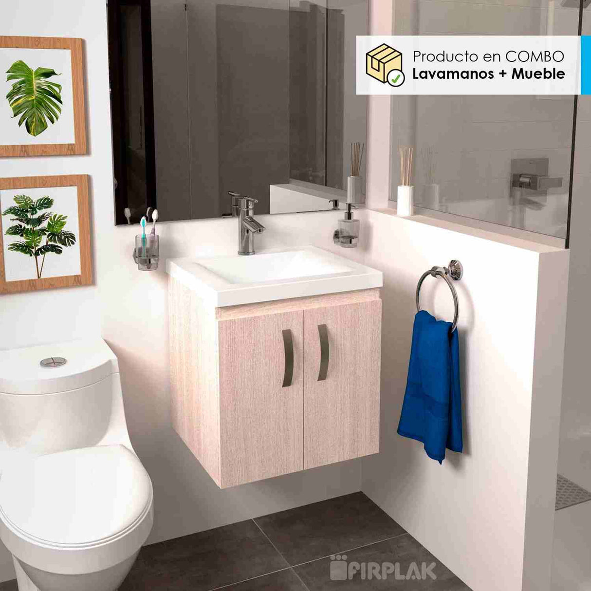 Mueble para Baño Siena Basico Soder y Mali 48 cm Flotante con Lavamanos - Muebles para Baño | Bylmo