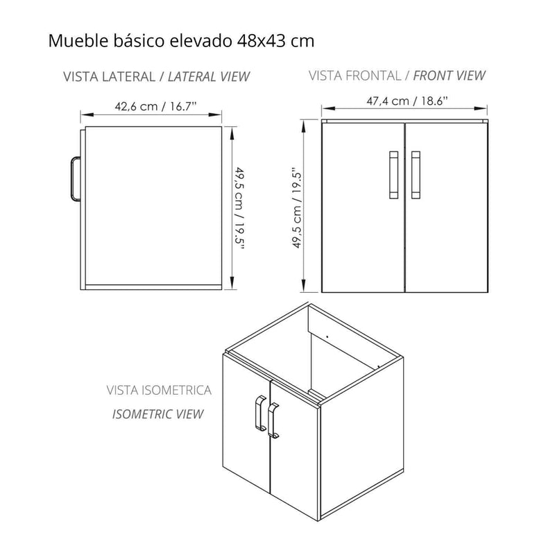 Mueble para Baño Siena Basico Soder y Mali 48 cm Flotante con Lavamanos