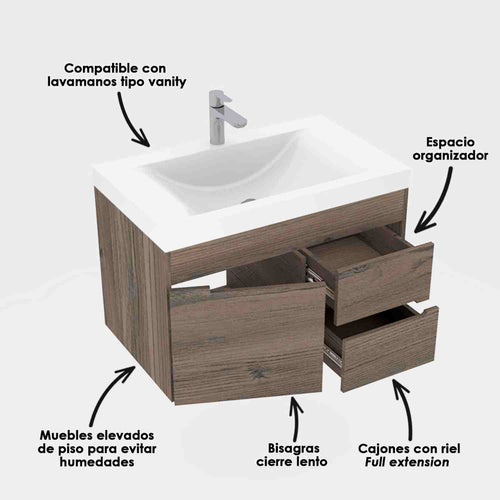 Mueble de baño con Bacha - Valencia 45 – Delta