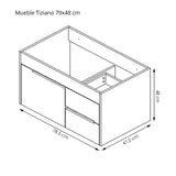 Mueble para Baño Tiziano Mitte y Tambo 79 cm Flotante con Lavamanos Siena - Muebles para Baño | Bylmo