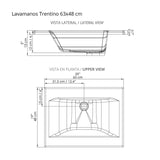 Mueble para Baño Tiziano Mitte y Tambo 63 cm Flotante con Lavamanos Trentino - Muebles para Baño | Bylmo