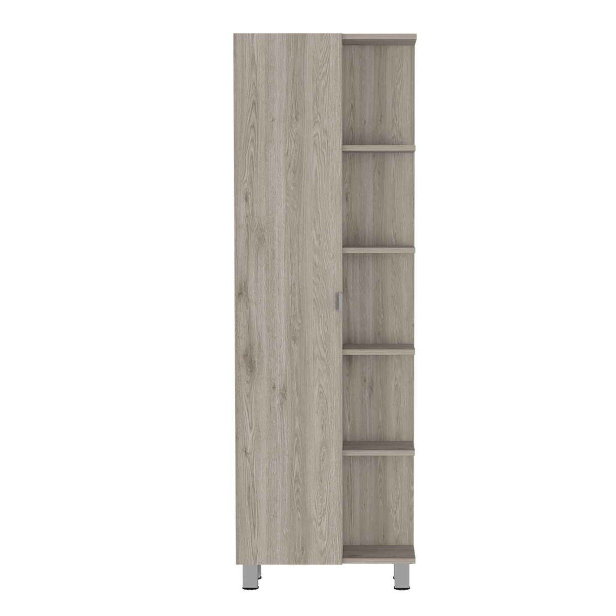 Mueble para Baño Esquinero Urano Ceniza 51x158cm sin Cajones y con Cuatro Entrepaños - Muebles para Baño | Bylmo