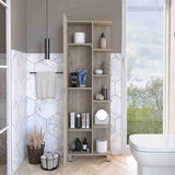 Mueble para Baño Esquinero Urano Ceniza 51x158cm sin Cajones y con Cuatro Entrepaños - Muebles para Baño | Bylmo