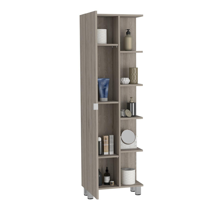 Mueble para Baño Urano Ceniza 51 cm Esquinero con Una Puerta y Entrepaños