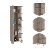Mueble para Baño Esquinero Urano Ceniza 51x158cm sin Cajones y con Cuatro Entrepaños - Muebles para Baño | Bylmo