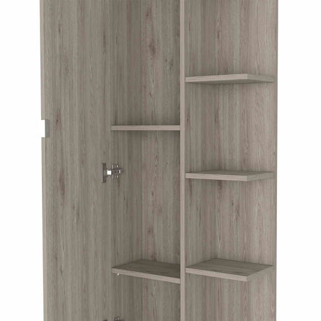 Mueble para Baño Esquinero Urano Ceniza 51x158cm sin Cajones y con Cuatro Entrepaños - Muebles para Baño | Bylmo