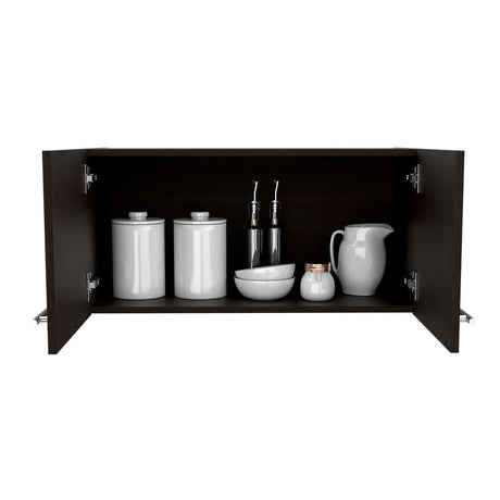 Mueble Auxiliar Manchester Wengue 76x37cm con Un Entrepaño y Un Compartimiento - Muebles Organizadores | Bylmo