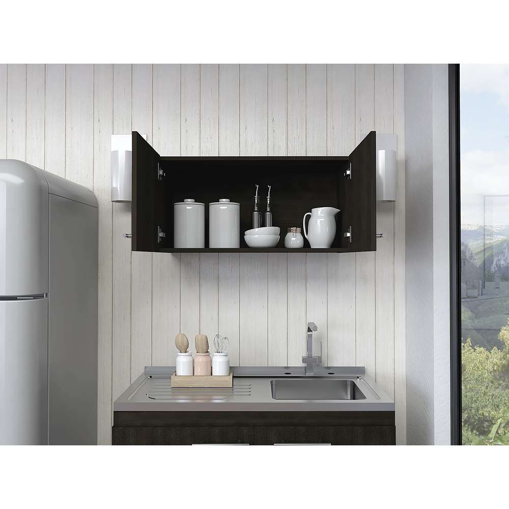 Mueble Auxiliar Manchester Wengue 76x37cm con Un Entrepaño y Un Compartimiento - Muebles Organizadores | Bylmo