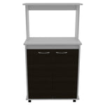 Mueble Auxiliar Italia Blanco y Wengue 63 cm con Dos Puertas y Entrepaño