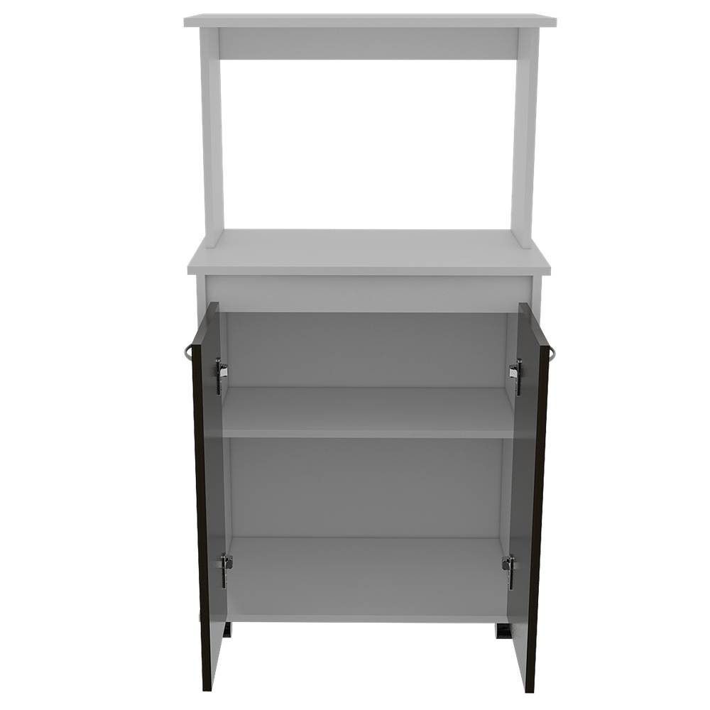 Mueble Auxiliar Italia Blanco y Wengue 63 cm con Dos Puertas y Entrepaño - Muebles Organizadores | Bylmo