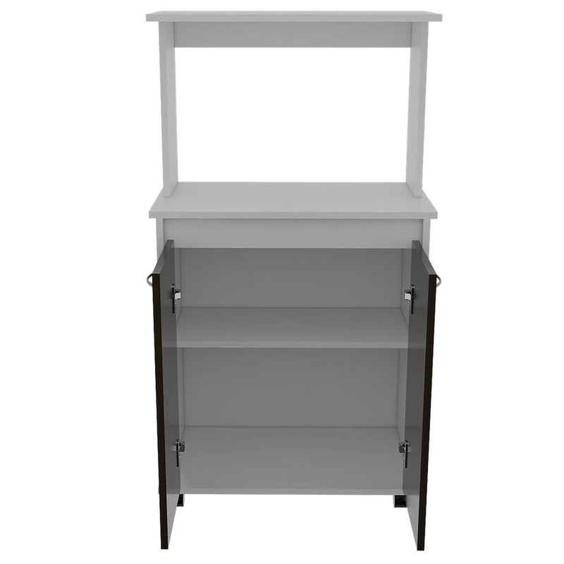 Mueble Auxiliar Italia Blanco y Wengue 63 cm con Dos Puertas y Entrepaño