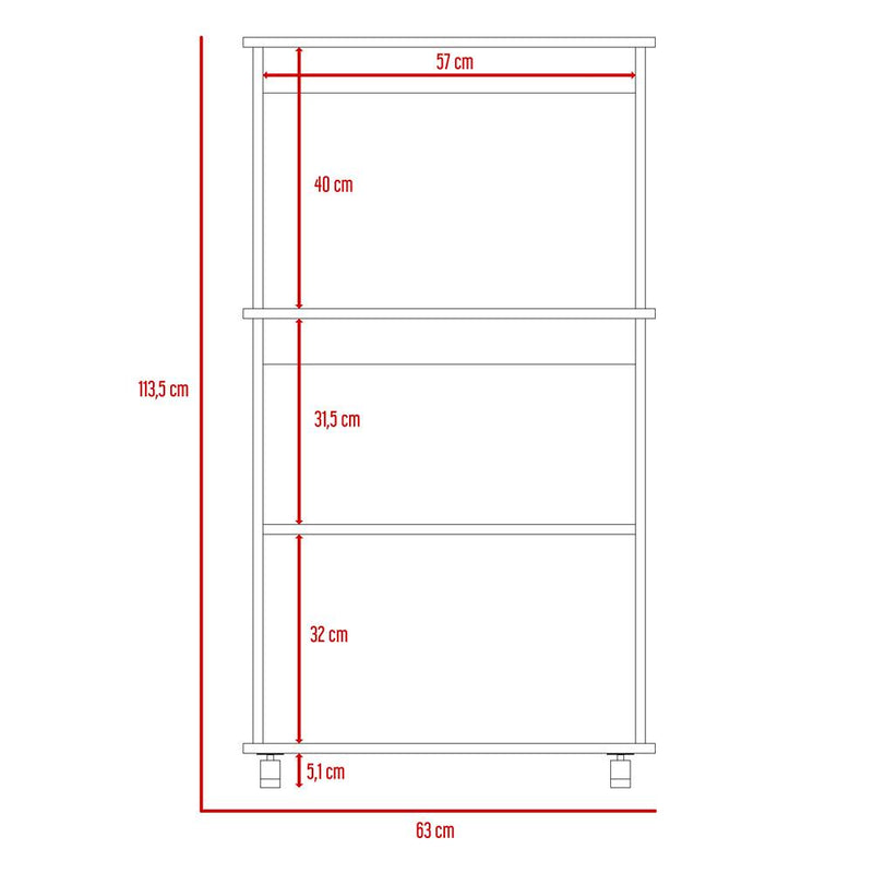 Mueble Auxiliar Italia Blanco y Wengue 63 cm con Dos Puertas y Entrepaño