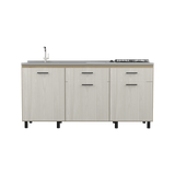 Mueble Inferior Gante Rovere 180x51.3cm con Mesón de Acero Inoxidable y con Pozuelo Lado Izquierdo - Muebles Inferiores | Bylmo