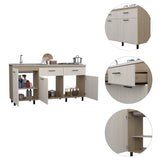 Mueble Inferior Gante Rovere 180x51.3cm con Mesón de Acero Inoxidable y con Pozuelo Lado Izquierdo - Muebles Inferiores | Bylmo