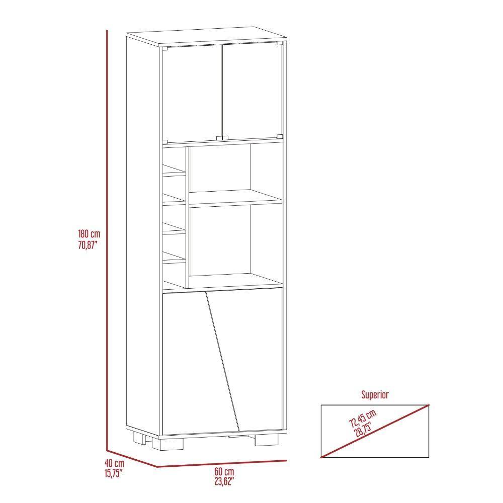 Bar Fraktal Habano y Miel 60 cm con Puertas de Vidrio - Bares | Bylmo