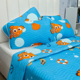 Cubrelecho Español Infantil Azul para Cama Semidoble 120 X 190 Cm Doble Faz de Nemo - Ropa de Cama | Bylmo