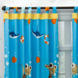 Combo Juego de Sabanas y Cortina Infantil Microfibra Doble 140 cm Azul de Nemo - Ropa de Cama | Bylmo