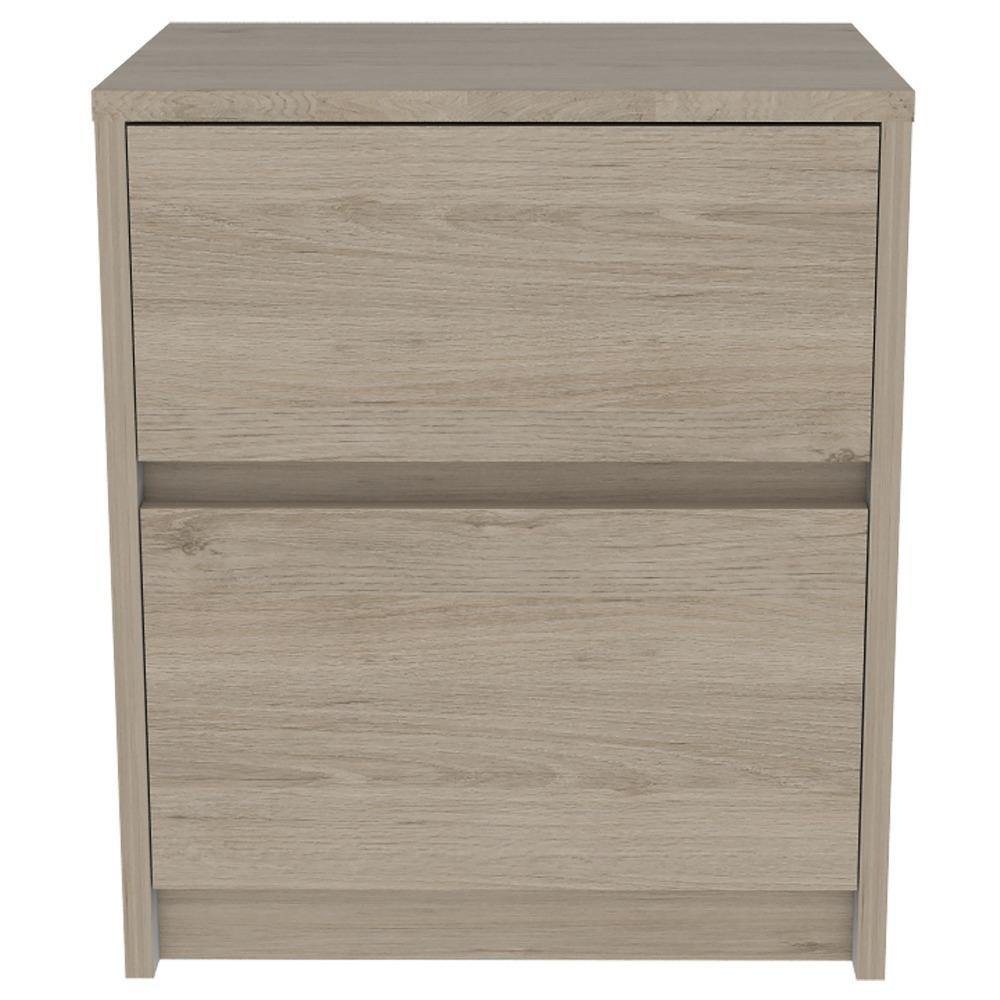 Mesa de Noche Trivor Rovere 40x46cm con Dos Cajones - Mesas de Noche | Bylmo