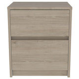 Mesa de Noche Trivor Rovere 40x46cm con Dos Cajones - Mesas de Noche | Bylmo