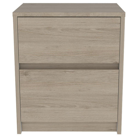 Mesa de Noche Trivor Rovere 40x46cm con Dos Cajones - Mesas de Noche | Bylmo