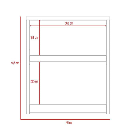 Mesa de Noche Trivor Rovere 40x46cm con Dos Cajones - Mesas de Noche | Bylmo