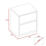 Mesa de Noche Trivor Rovere 40x46cm con Dos Cajones - Mesas de Noche | Bylmo