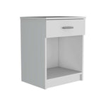 Mesa de Noche Eco Blanco 42 cm con Un Cajón