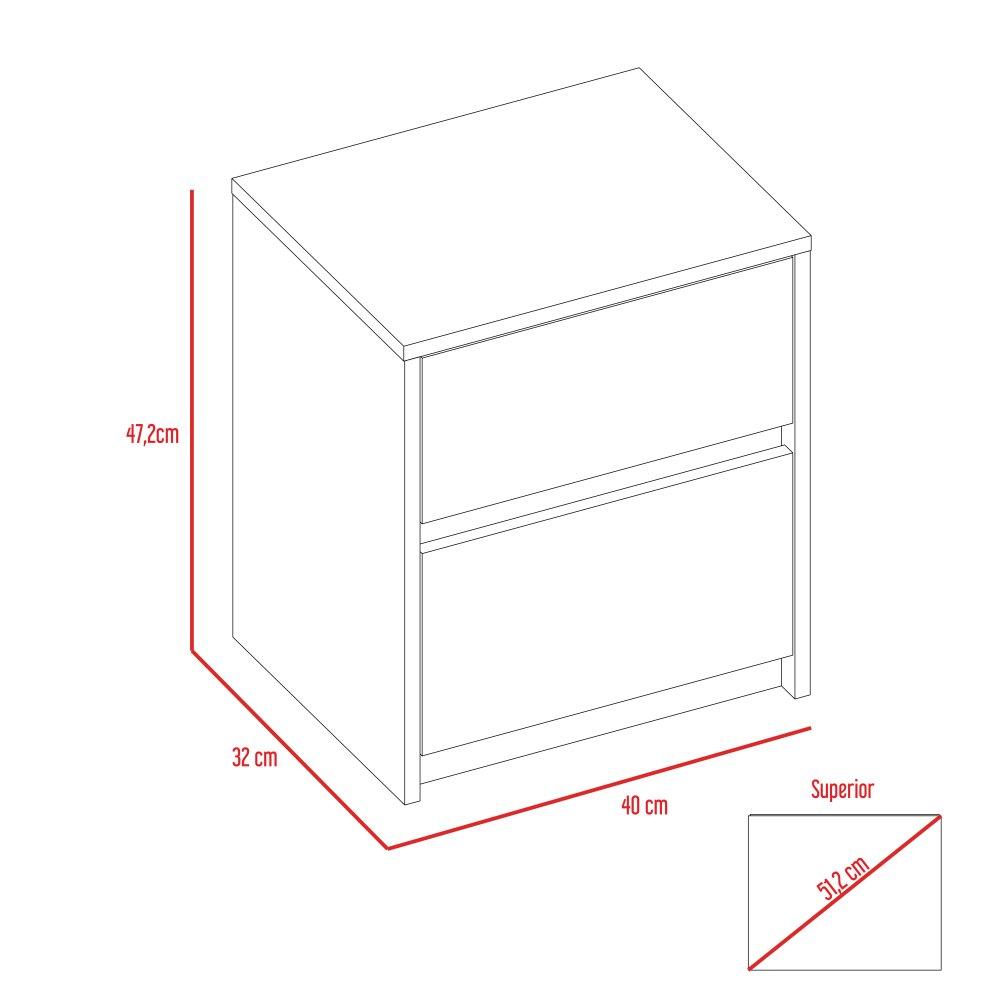 Mesa de Noche Trivor Wengue 40x47.2cm con Dos Cajones - Mesas de Noche | Bylmo