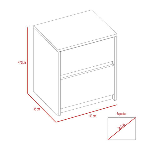 Mesa de Noche Trivor Wengue 40x47.2cm con Dos Cajones - Mesas de Noche | Bylmo
