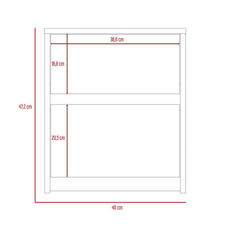Mesa de Noche Trivor Wengue 40x47.2cm con Dos Cajones - Mesas de Noche | Bylmo