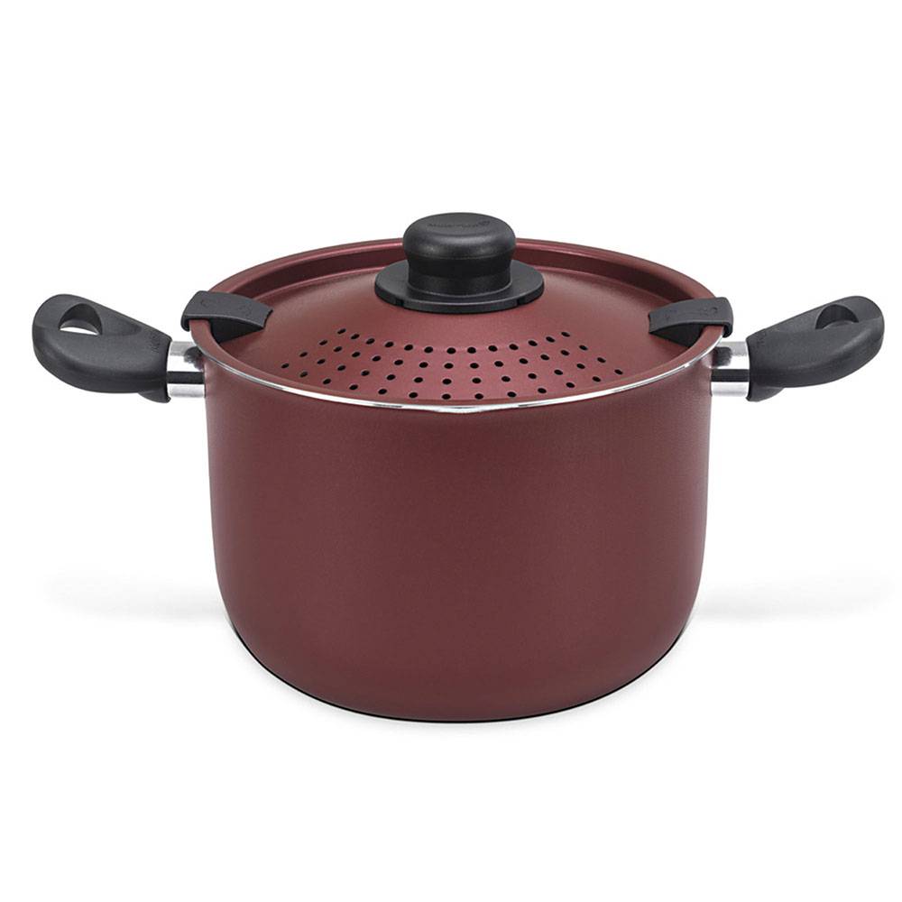 Olla Colapasta Rojo 22x19cm con Mango de Baquelita y con Revestimiento Antiadherente - Ollas y Sartenes | Bylmo