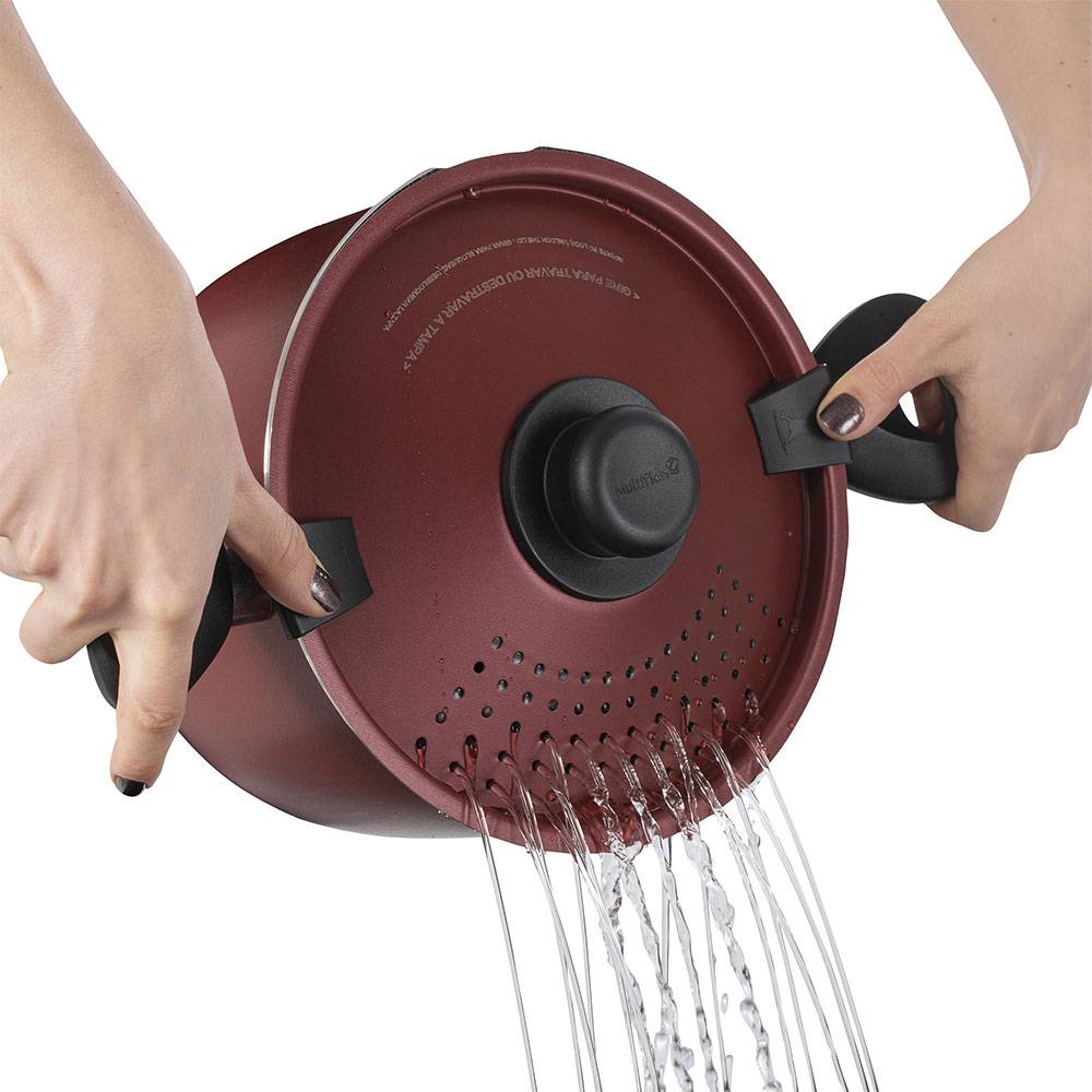 Olla Colapasta Rojo 22x19cm con Mango de Baquelita y con Revestimiento Antiadherente - Ollas y Sartenes | Bylmo