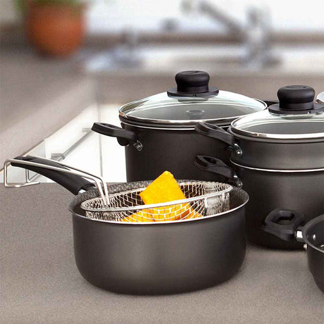 Olla Freidora Aluminio 36 cm Antiadherente Gris - Ollas y Sartenes | Bylmo