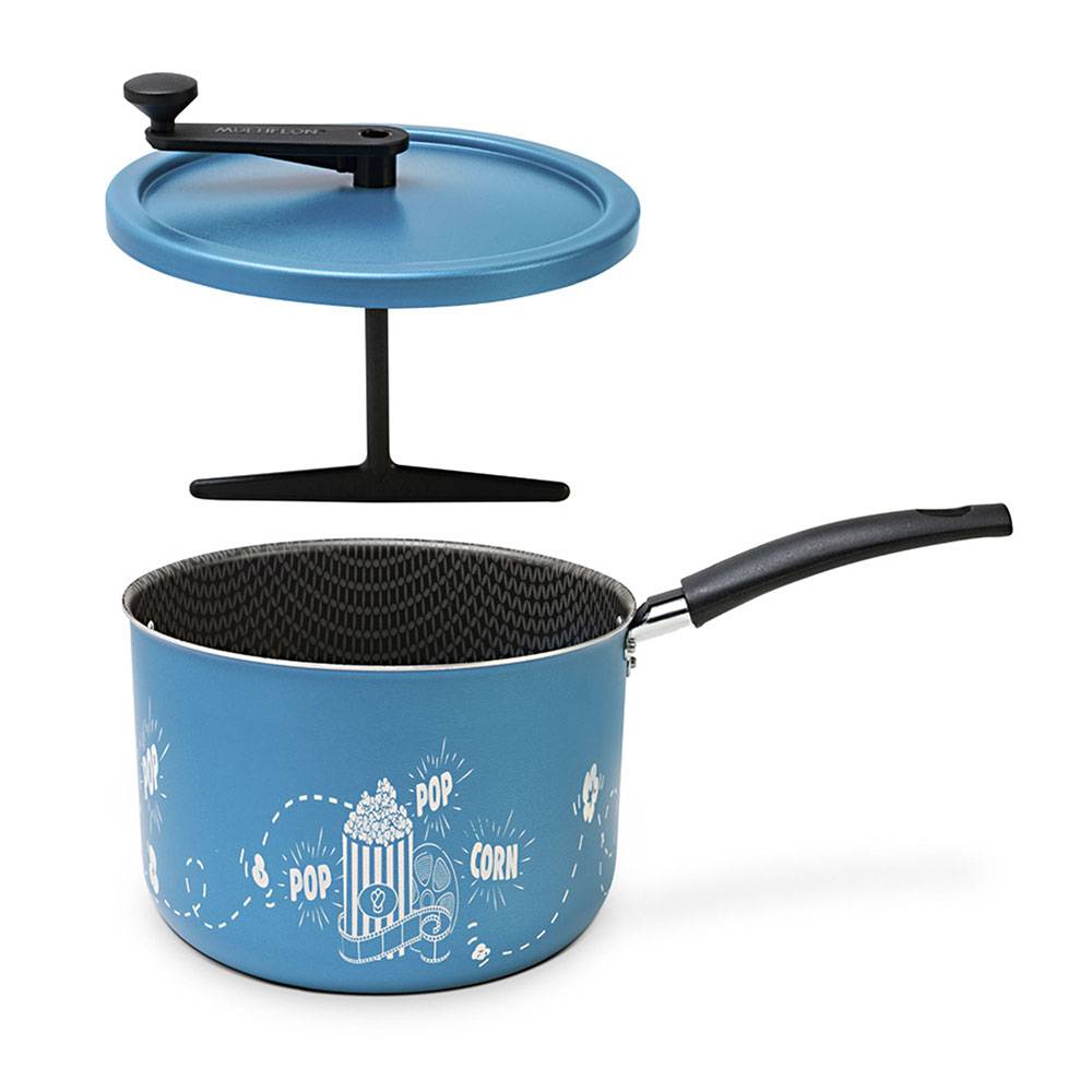 Olla para Palomitas Aluminio 20 cm Antiadherente Azul - Ollas y Sartenes | Bylmo