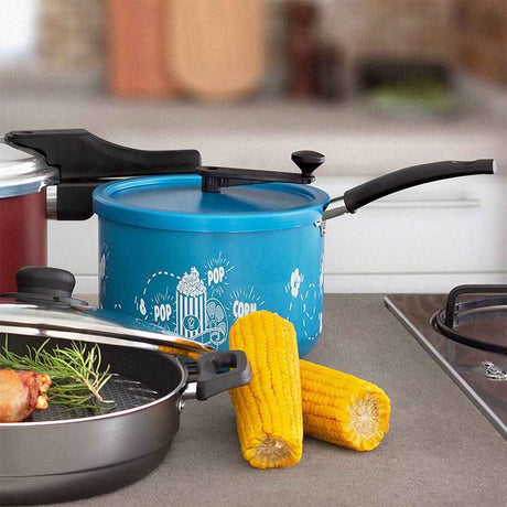 Olla para Palomitas Aluminio 20 cm Antiadherente Azul - Ollas y Sartenes | Bylmo