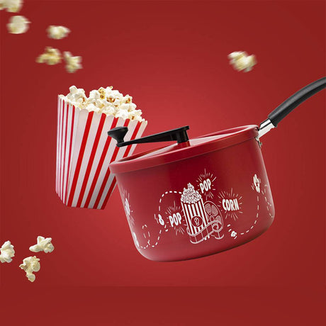 Olla para Palomitas Aluminio 20 cm Antiadherente Rojo - Ollas y Sartenes | Bylmo