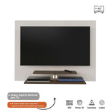 Panel de TV Jet Plus Blanco y Almendra 120x89cm Para TV Hasta 42 Pulgadas sin Cajones y con Ranuras para Cables - Muebles para TV | Bylmo