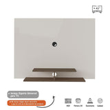 Panel de TV Jet Plus Blanco y Almendra 120x89cm Para TV Hasta 42 Pulgadas sin Cajones y con Ranuras para Cables - Muebles para TV | Bylmo
