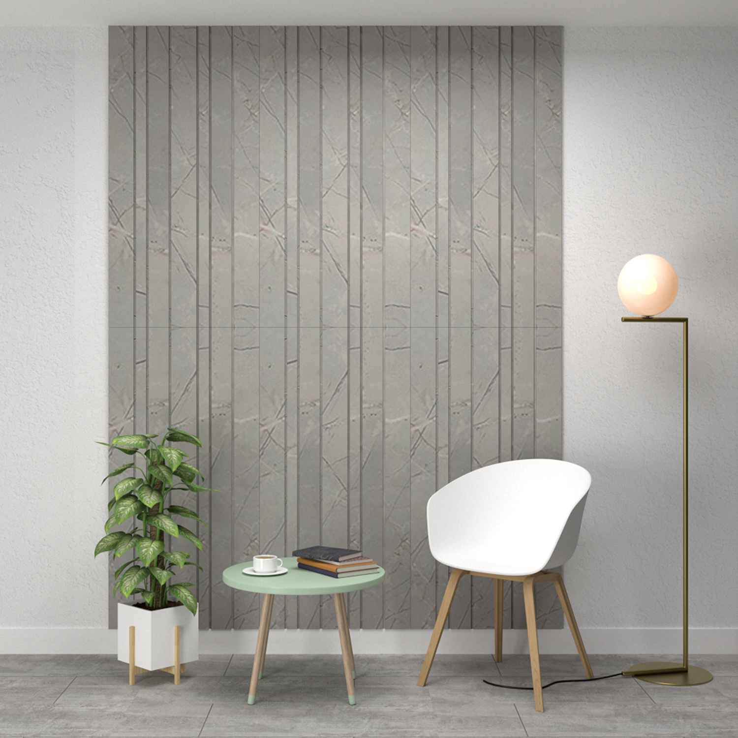 Panel Ranurado X 2 60 cm Cemento Decorativo - Paneles de Pared | Bylmo