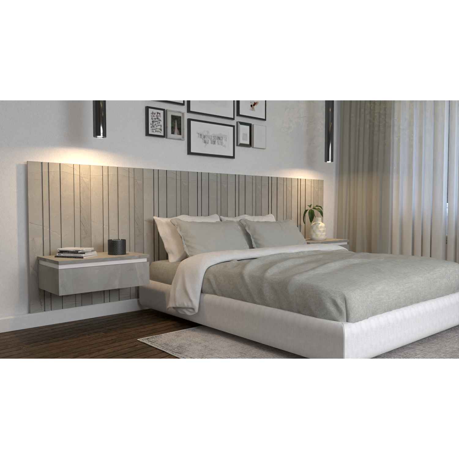 Panel Ranurado X 2 60 cm Cemento Decorativo - Paneles de Pared | Bylmo