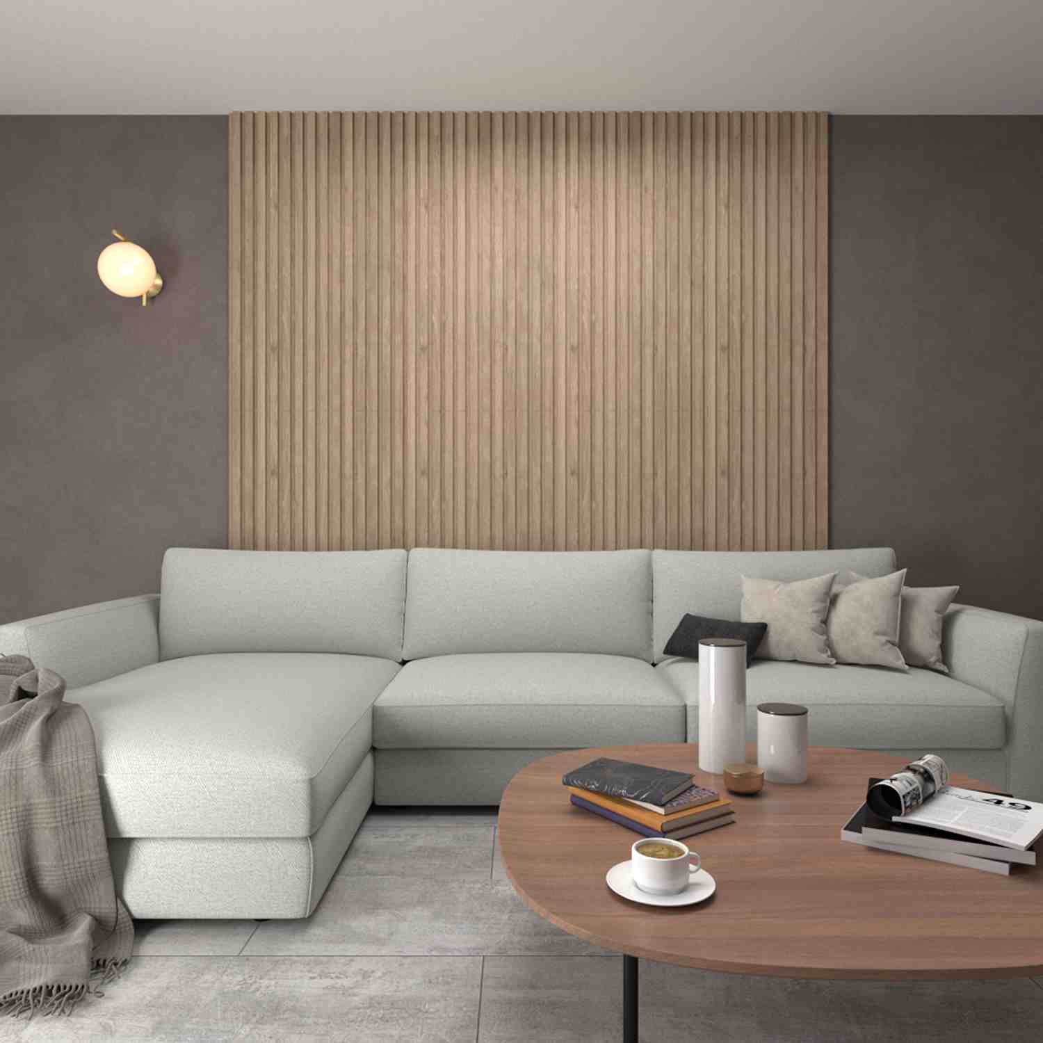 Set x 2 Paneles Ranurados 3D PanelArt Rovere - Paneles de Pared | Bylmo