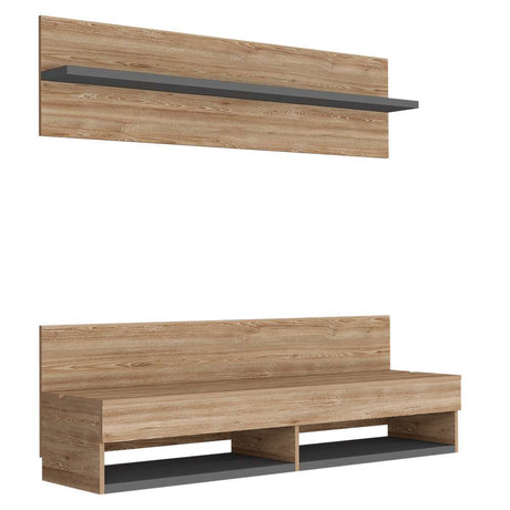 Panel de TV 2A Miel 137.7x134.6cm para TV Hasta 60 Pulgadas y con Dos Compartimientos - Muebles para TV | Bylmo